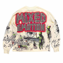 MIXED EMOTION Cream ‘Art Club’ Long Sleeve Tee
