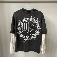 MIXED EMOTION “Barbed Wire” thermal Long Sleeve Tee