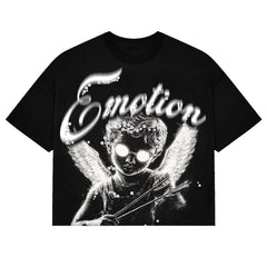 MIXED EMOTION Black “Pearl” Cropped Tee