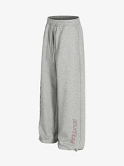 Draped Red Diamond Drawstring Casual Pants