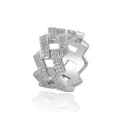 Men's Diamond Zirconia Cuban Ring