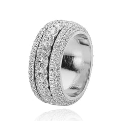 Men's Rotatable Micro-paved Zirconia Cuban Ring