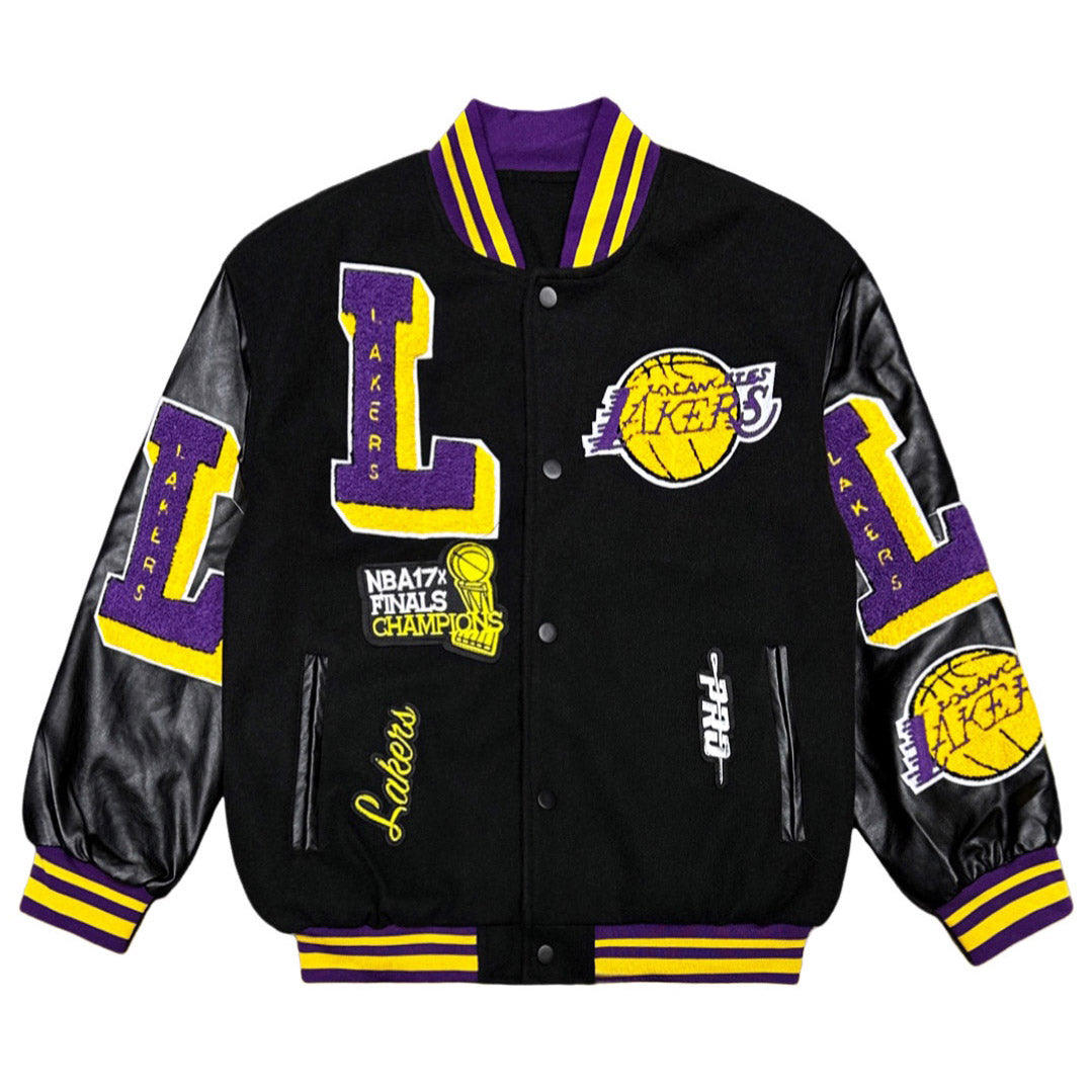 La Lakers Mash Up Logo Black Jacket