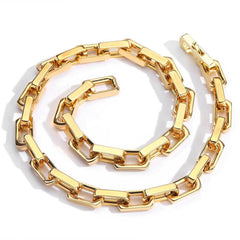 Men's Square Buckle Bamboo Titanium Steel Necklace #CHA261