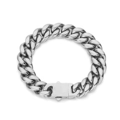 Men's Spring Clasp Stainless Steel Cuban Bracelet #CHA010