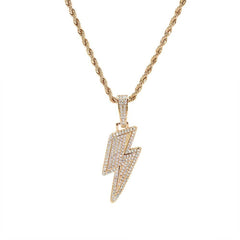 Men's Lightning Pendant Zirconia Necklace