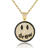 Drew Smiley Face Micro-Inlaid Zirconia Pendant Necklace