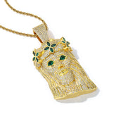 Men's Four-leaf Clover Portrait Zircon Pendant Necklace