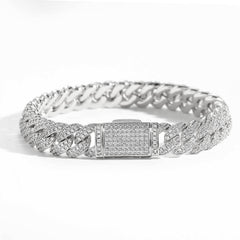 Men's Double Row Zirconia Cuban Bracelet #CHA084