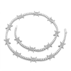 Men's Spring Clasp Thorn Zirconia Necklace #CHA275