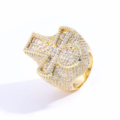 Men's Cross Diamond Zirconia Ring