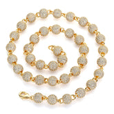 Women's Micro-paved Zirconia Round Bead Necklace #CHA099