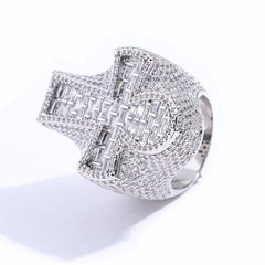 Men's Cross Diamond Zirconia Ring