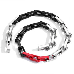 Men's Square Buckle Bamboo Titanium Steel Necklace #CHA261