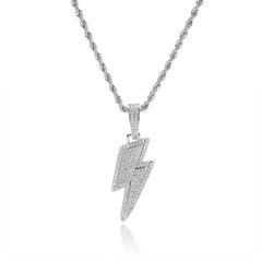 Men's Lightning Pendant Zirconia Necklace