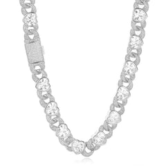 Women's Heart Zirconia Cuban Necklace #CHA272