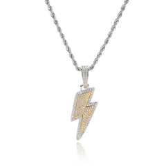Men's Lightning Pendant Zirconia Necklace