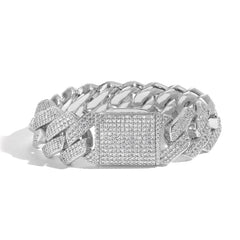 Men's Three-row Zircon Diamond Cuban Bracelet #CHA198
