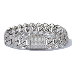 Men's Diamond Shape Cuban Micro-Inlaid Zirconia Bracelet #CHA013