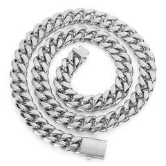 Men's Spring Clasp Titanium Necklace #CHA064