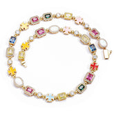 Women's Colored Gemstone Zirconia Necklace #CHA284