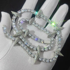 Men's Black Panther Same Style Zirconia Tennis Necklace #CHA195