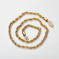 Men's Stainless Steel Diamond Buckle Necklace #CHA108