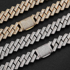 Men's Square Zircon Diamond Full Diamond Necklace #CHA137