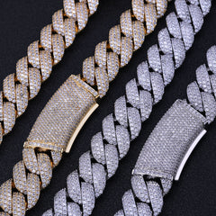 Men's Three-row Diamond Bubble Zircon Necklace #CHA316