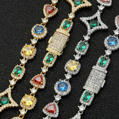 Women's Colored Gemstone Zirconia Bracelet #CHA285
