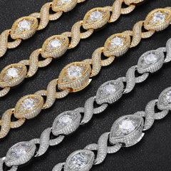 Women's Zircon Infinity Eyes 8-shaped Necklace #CHA168