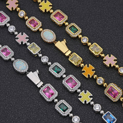 Women's Colored Gemstone Zirconia Necklace #CHA284