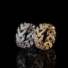 Men's Vintage V-shaped Arrow Zircon Ring