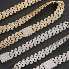 Men's Three-row Zirconia Cuban Necklace # CHA198