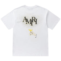 AMIRI Crystal Embellished Champagne Logo T-Shirts