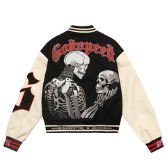 Godspeed Mankind Vs Ai Varsity Jacket Black/red