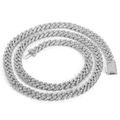 Men's Single Row Full Diamond Cuban Zircon Necklace #CHA073