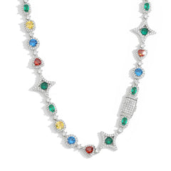 Women's Colored Gemstone Necklace #CHA285