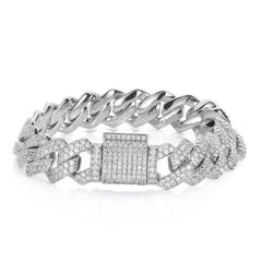 Men's Flap Clasp Diamond Cuban Bracelet #CHAC001