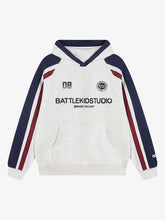 Retro Contrast Color Letter Print Hoodie