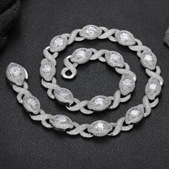 Women's Zircon Infinity Eyes 8-shaped Necklace #CHA168