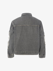 Retro Washed Distressed Denim Jacket