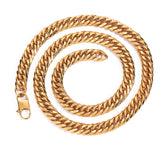 Men's Genuine Gold Plated Stainless Steel Cuban Necklace #CHA009