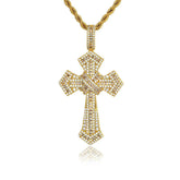 Men's Mixed Zirconia Cross Pendant Necklace