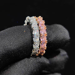 Men's Single Row Couple Zircon Ring