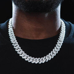 Men's Full Diamond Cuban Chain Personality Zircon Necklace #CHAC001