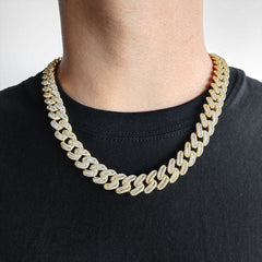 Men's Mixed Zirconia Cuban Necklace #CHA118