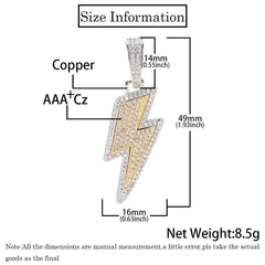 Men's Lightning Pendant Zirconia Necklace