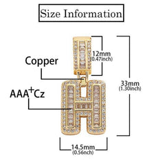 Men's Women's Zirconia Alphabet Pendant Necklace