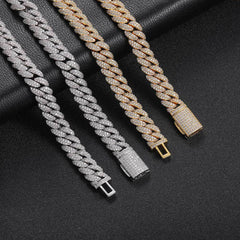 Men's Double Row Zircon Necklace #CHA084